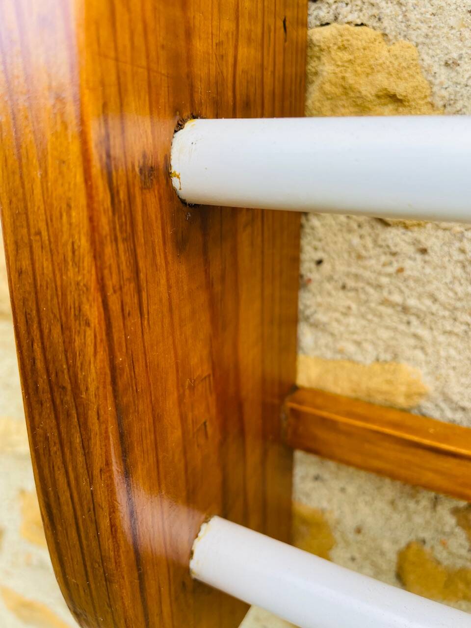 Vintage oak towel rack/wall-mounted bracket, circa 1970s