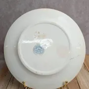 Antique plate Terre de fer H. Boulenger Choisy-le-roi – Blue floral decoration