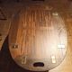 Folding coffee table type Butler marine boat wood and brass mahogany