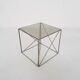Rare metal and glass side table by Max Sauze, Isocele, France 1960's
