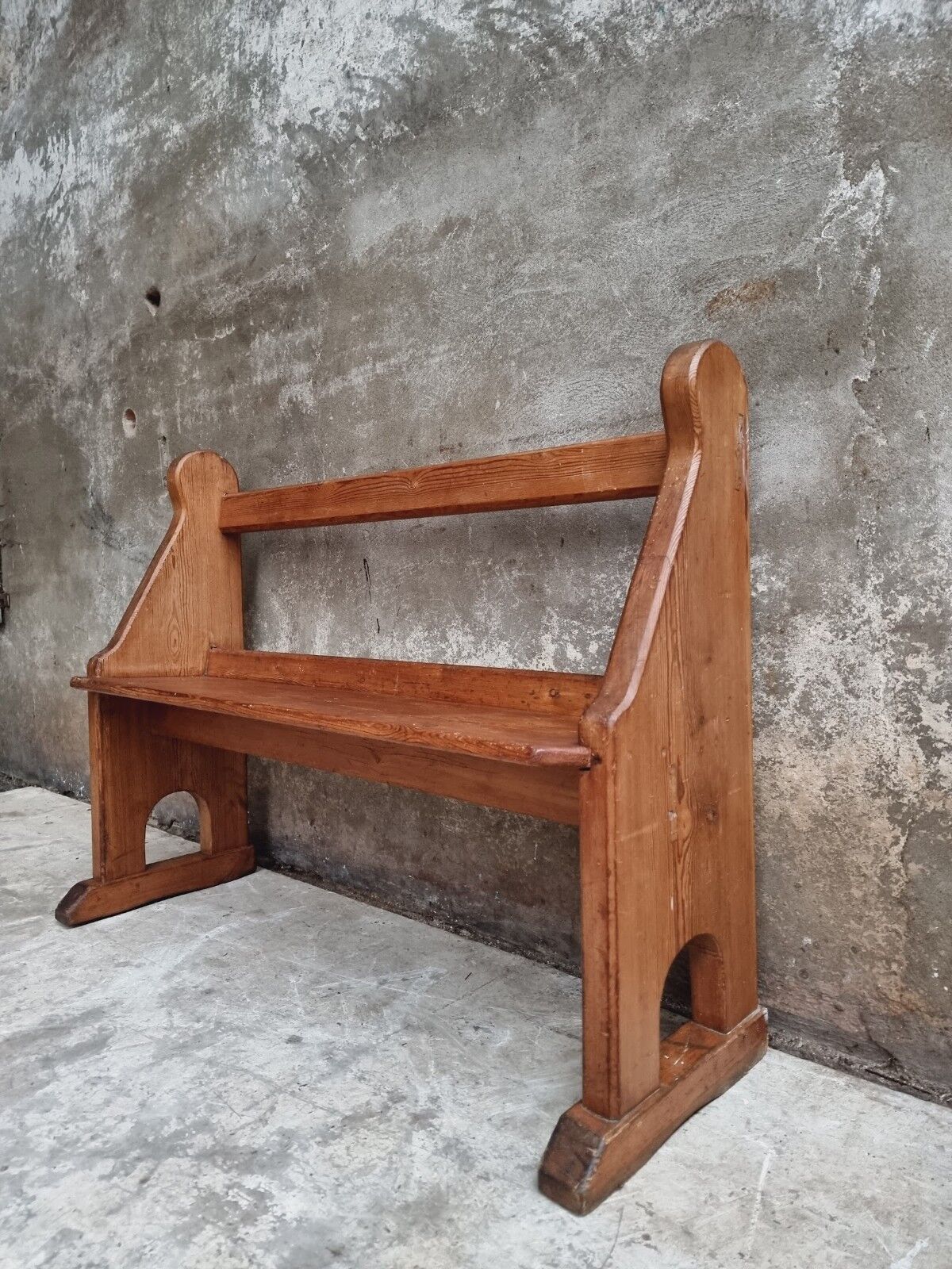 Antique wooden bench church bench hall bench 120 cm | Selency