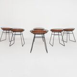 Cees Braakman for Pastoe KM05 metal wire stools, The Netherlands 1958