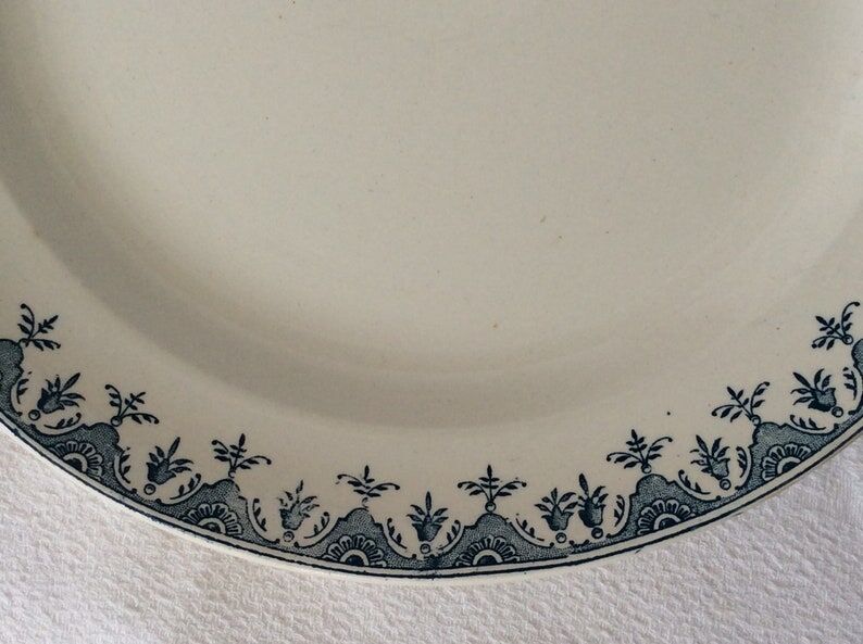 Round dish Terre de Fer navy blue L G model Doullens