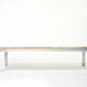 Coffee table chrome aluminum travertine yellow George Ciancimino 1975