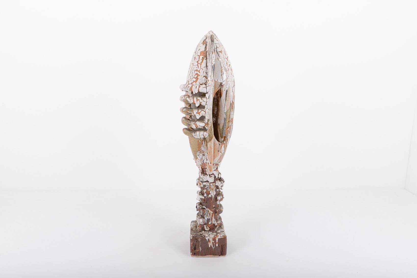 Sculpture artistique unique en céramique émaillée, Sicile