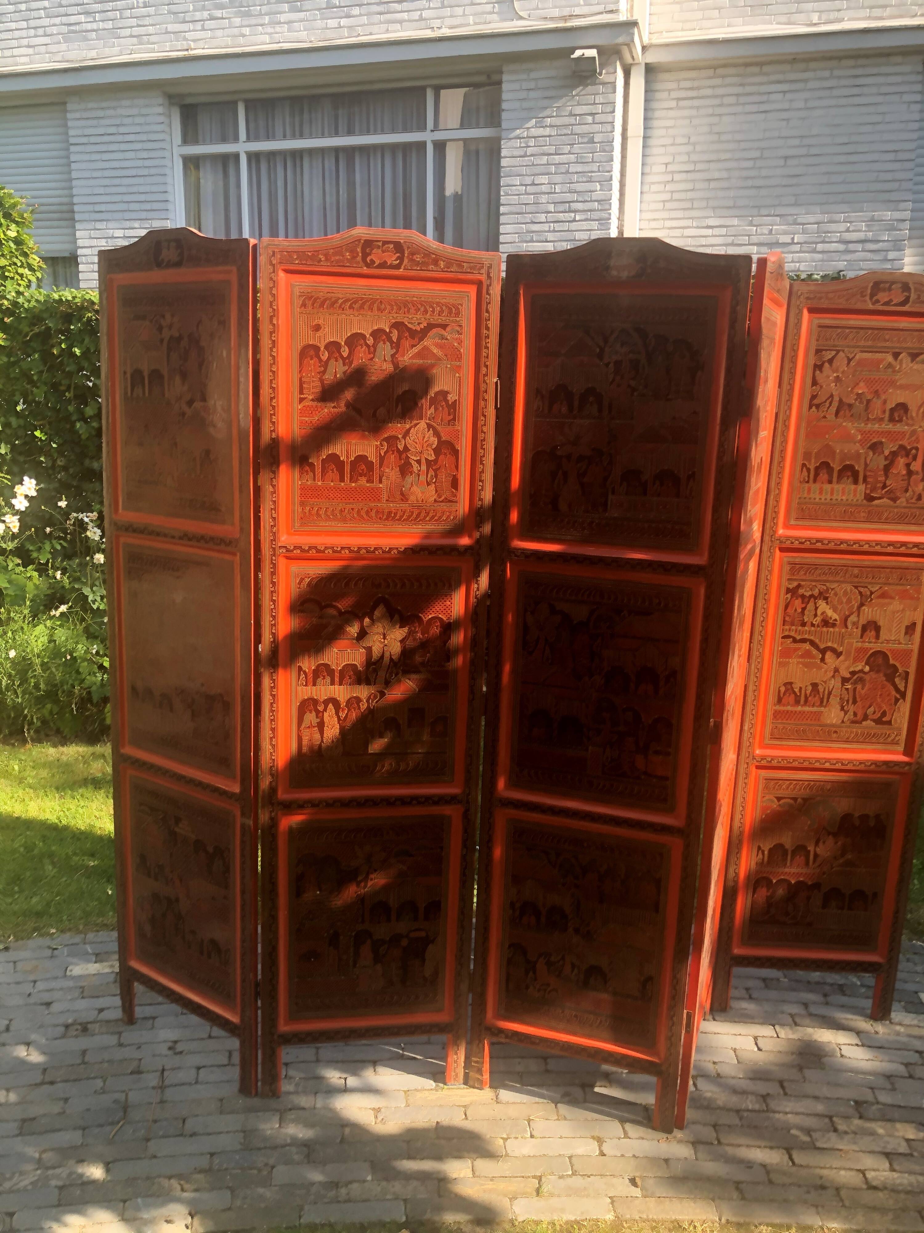 Asian lacquer screen