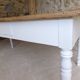 Old farm table turned feet