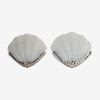 Art deco-style shell wall lamps