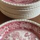 Ensemble de douze assiettes plates Villeroy & Boch – Rusticana, décor cottage anglais, coloris rose