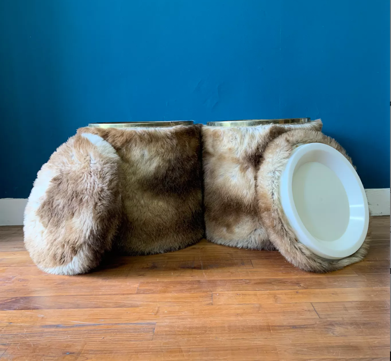 Pair of vintage poufs