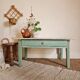 Table basse de ferme en bois piétement vert
