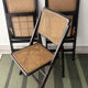 3 mid century modern rattan foldable chairs