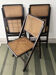 3 mid century modern rattan foldable chairs