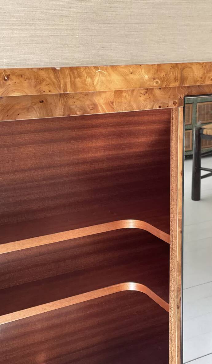 art deco sideboard in elm burl