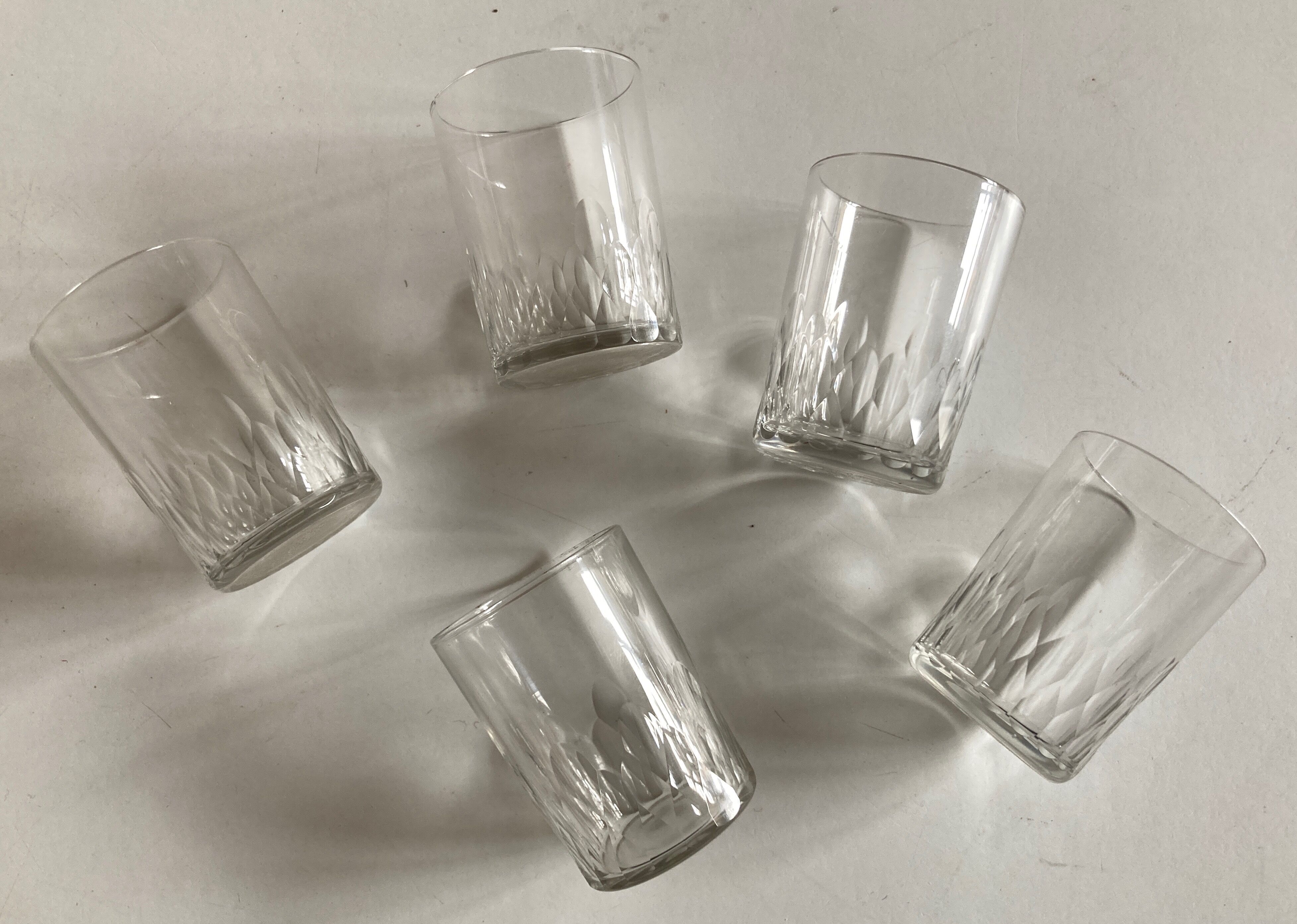 Set of shots crystal cups baccarat scale around 1900