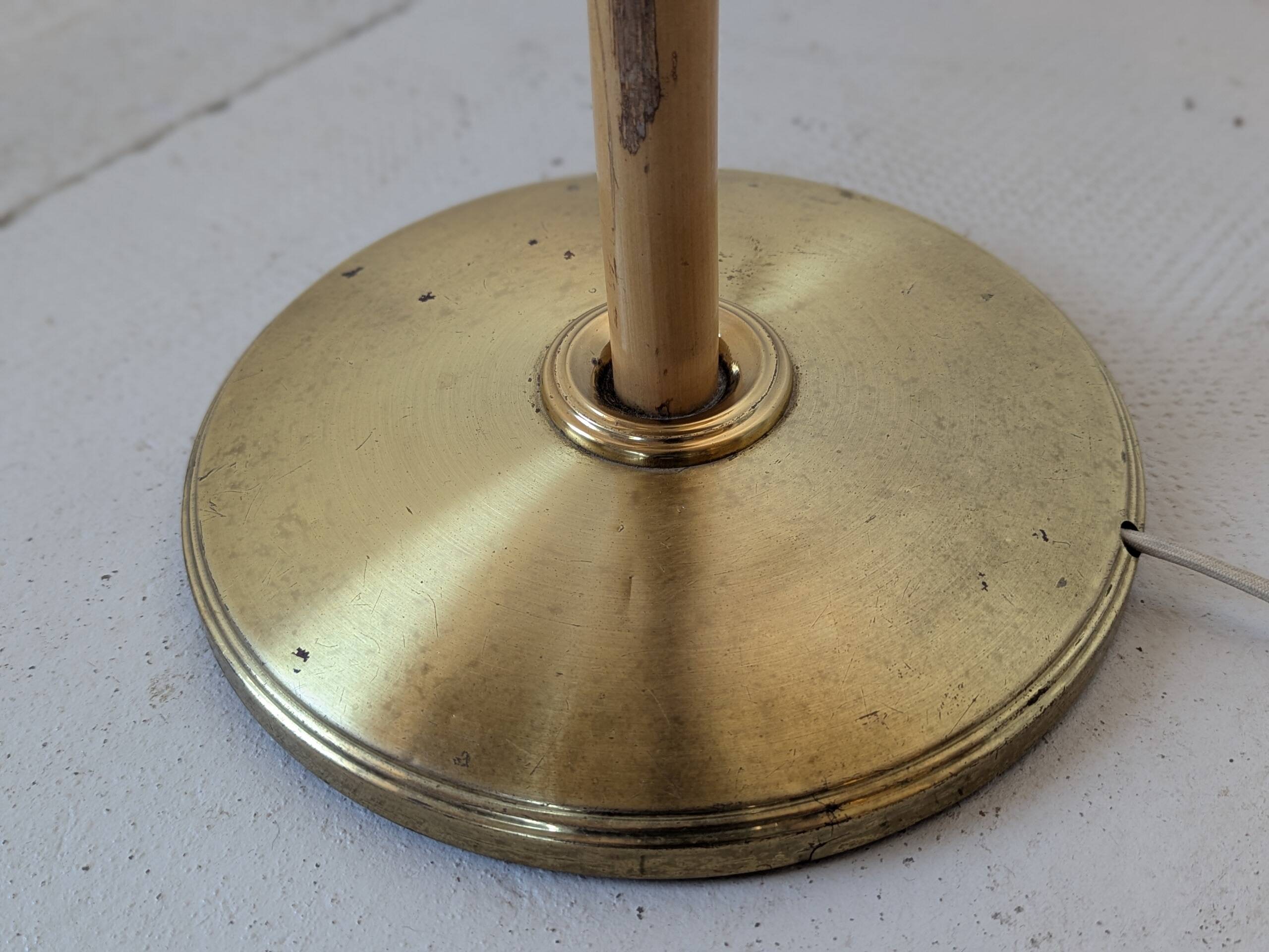 Bamboo and brass floor lamp