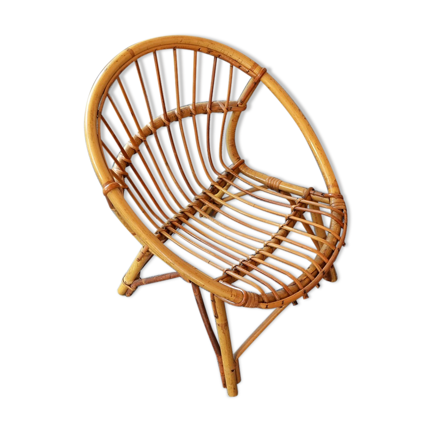 Armchair shell child rattan