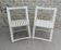 Pair of folding wooden chairs, white patina, circa 1960.
