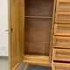 Children's wardrobe in wood and rattan with so-called Parisian compass feet