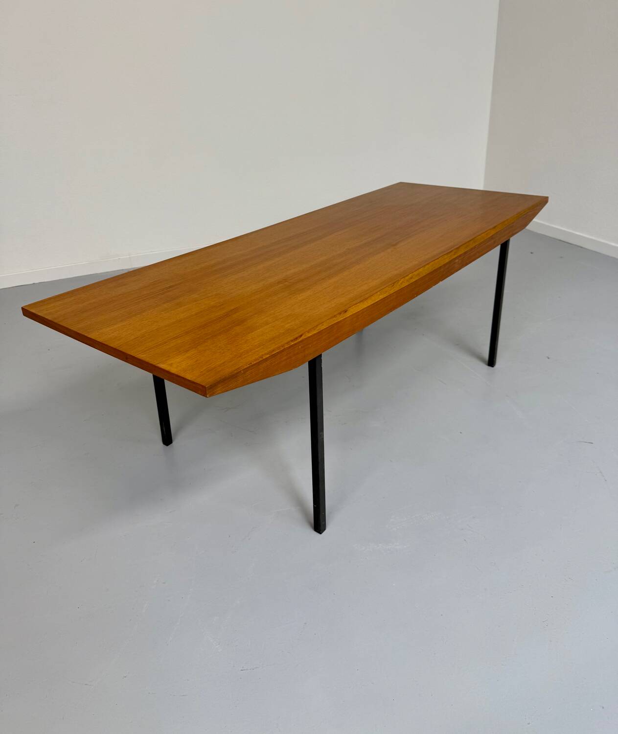 Antique Wilhelm Renz designer wooden coffee table, vintage Scandinavian style, 1960s