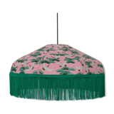 Suspension "Victoria" in paper japonasis rse with cranes and green fange.