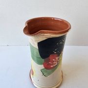 Ceramic jug with Provencal floral pattern signed (Signature to be identified)