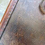 Antique hat trunk in genuine LEATHER