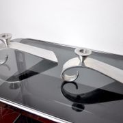 Pair of comma candlesticks by matthew hilton, England, 1980