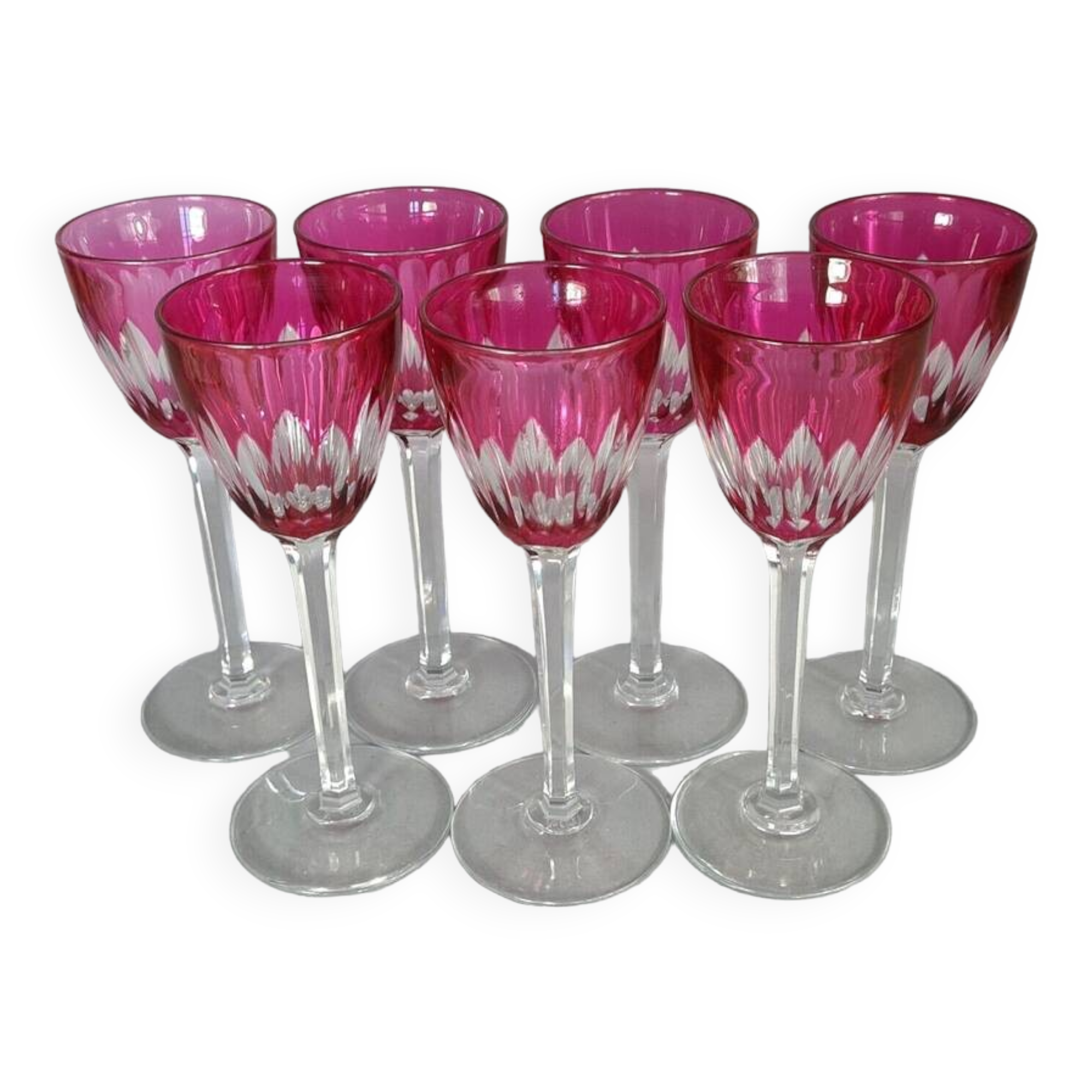 Baccarat: 1 lined crystal wine glass with high leg, 19 cm. 7 available B794