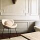 Contemporary design armchair in sheepskin
