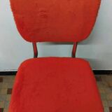 Lot de 4 anciennes chaises en tissus moumoute année 60 vintage