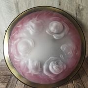 Suspension roses pâte de verre