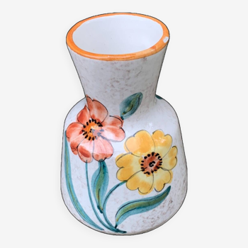 Vase en céramique motif floral fait main, Italie