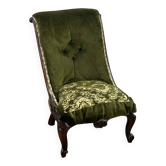 Chauffeuse Victorienne 19ème en acajou