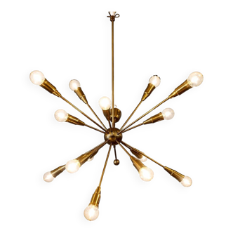 Lustre Sputnik 16 arms in brass – Vintage design from the 1960s