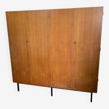 Scandinavian teak wardrobe storage cabinet 60s