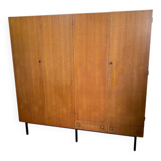 Scandinavian teak wardrobe storage cabinet 60s