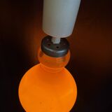 Vintage suspension in orange opaline – retro 70s design chandelier.