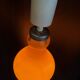 Vintage suspension in orange opaline – retro 70s design chandelier.