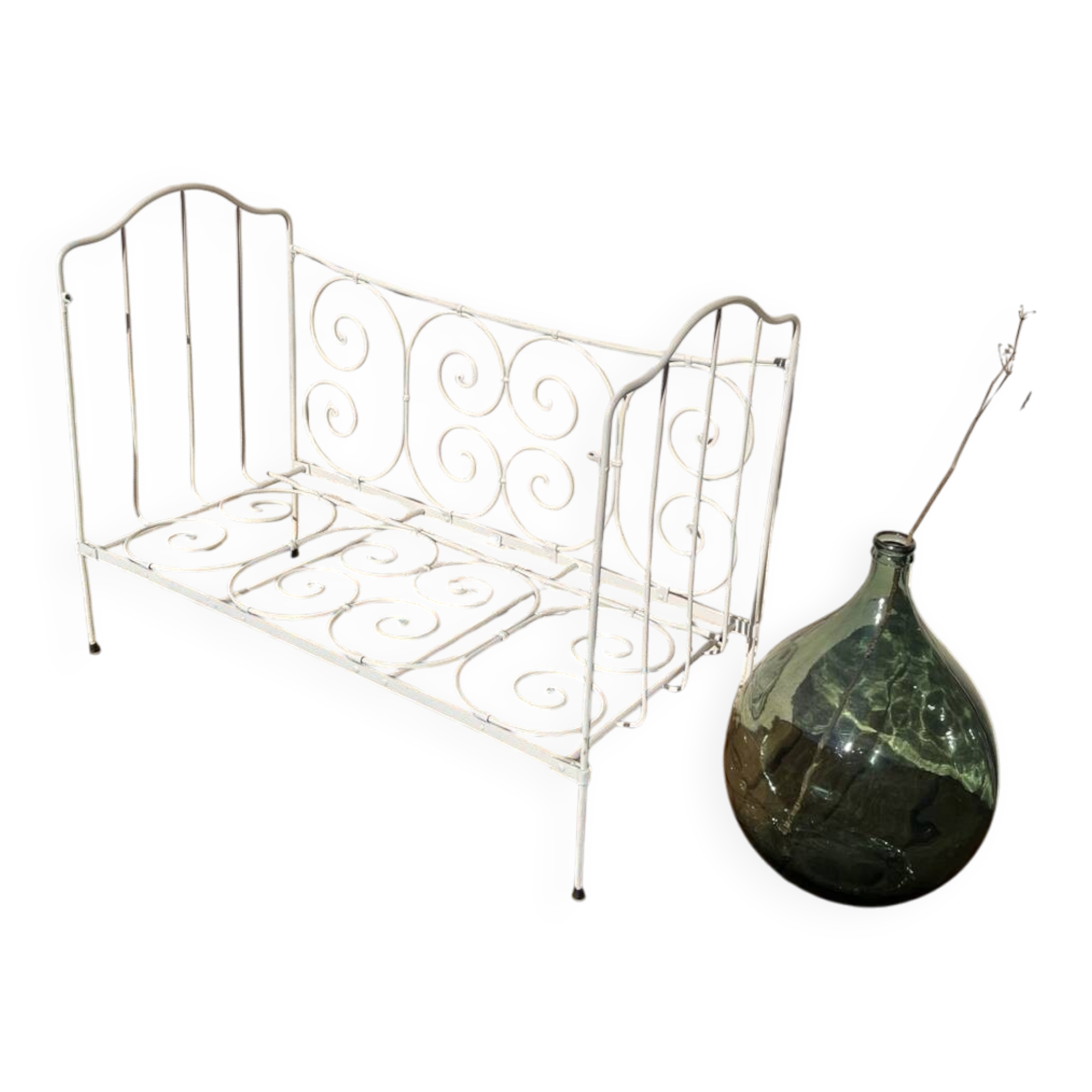 Banquette, lit en fer forgé