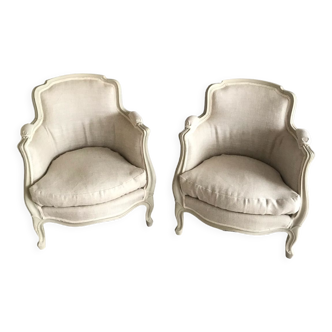 Pair of linen chairs