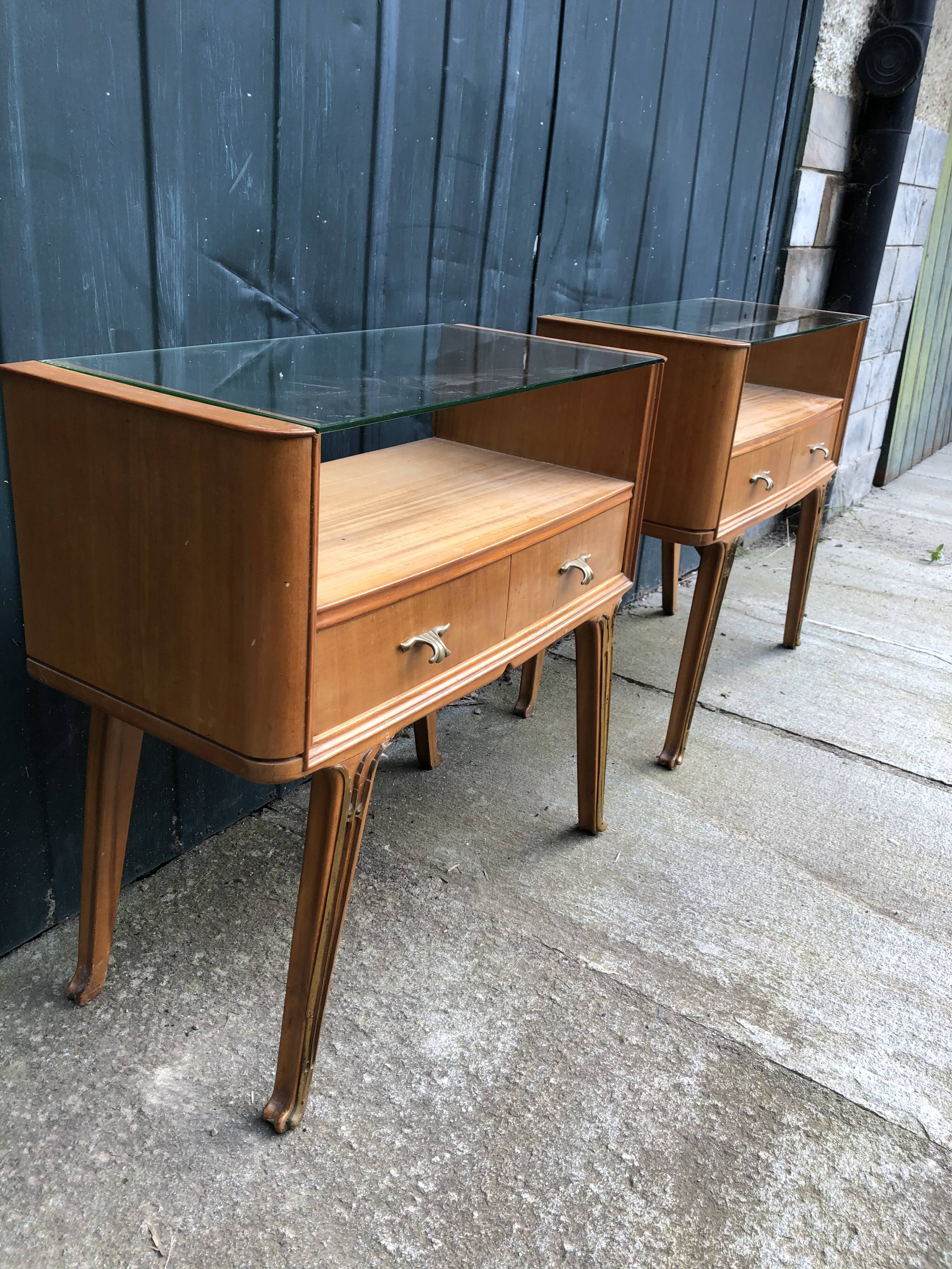 Pair of bedsides in cherry 1950s