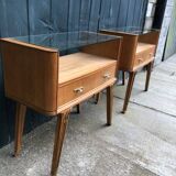 Pair of bedsides in cherry 1950s