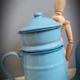 Blue enamelled coffee maker