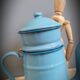 Cafetière émaillée bleue