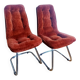 Gastone Rinaldi velvet and chrome chairs 1970
