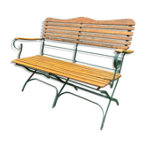 Vintage wrought iron and wood garden bench