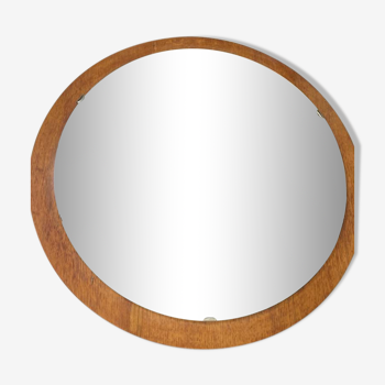 Miroir rond en bois vintage