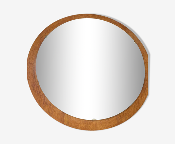 Miroir rond en bois vintage