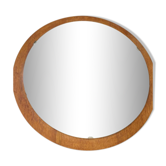 Miroir rond en bois vintage